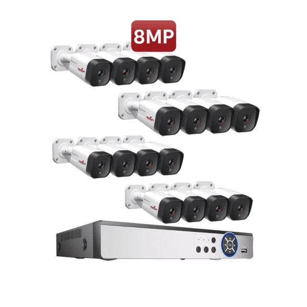 ชุดกล้องวงจรปิด Smart POE Full Function 8 mp 16 ตัว