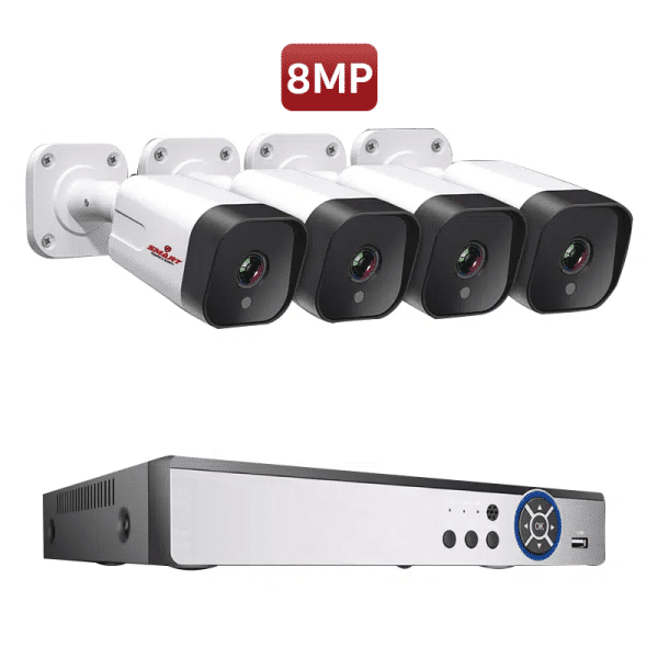ชุดกล้องวงจรปิด Smart POE Full Function 8 mp 4 ตัว